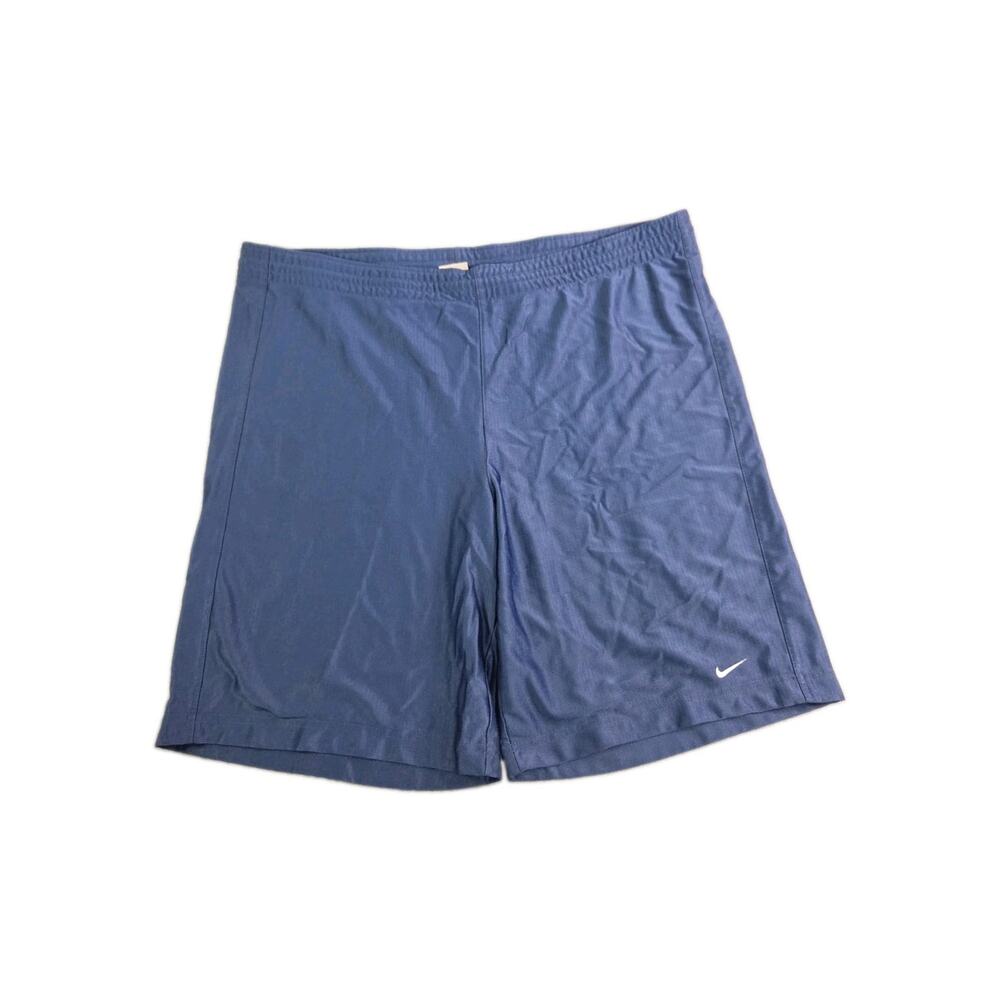 Vintage Nike Shorts Mens Sz L Blue Mesh Swoosh Basketball Sportswear Athletic C1